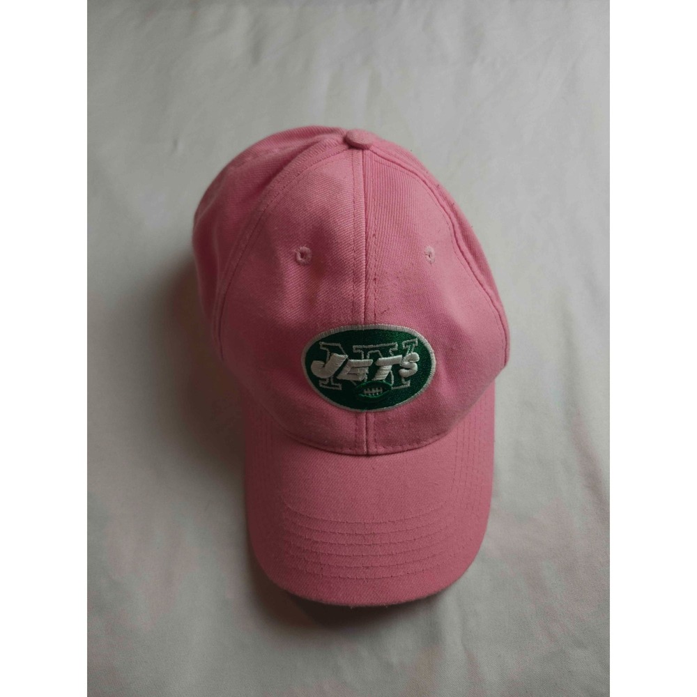 NY Jets Adjustable Baseball Cap Womens One Size Pink‎ Twill Outdoor Embroidered